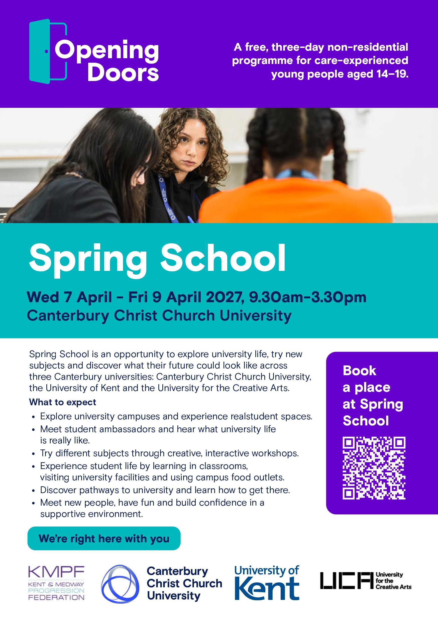 Opening Doors Spring School leaflet