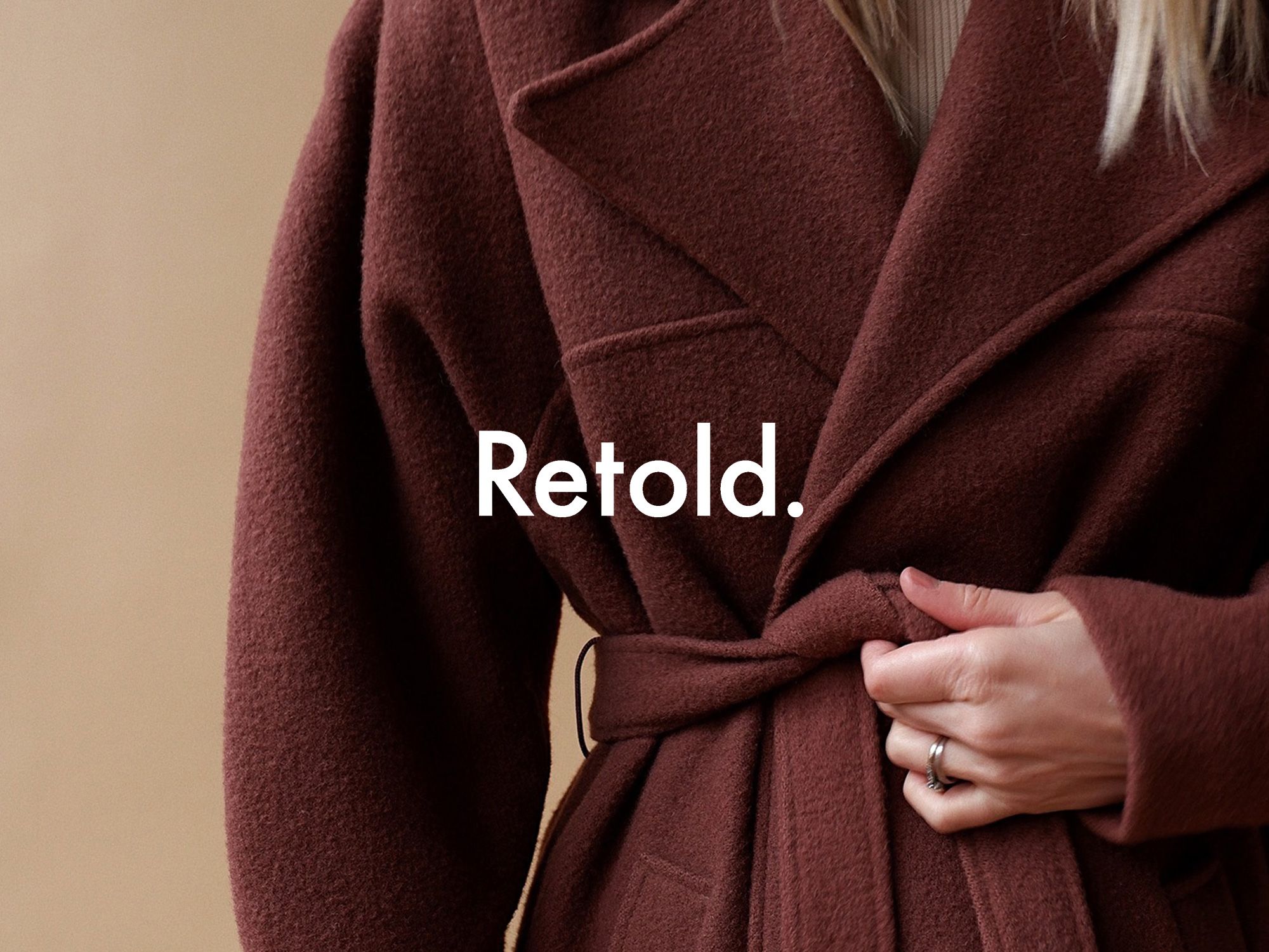 Cover art for Clare Lewis' Retold website, showing a vintage coat Cover art for Clare Lewis' Retold website, showing a vintage coat
