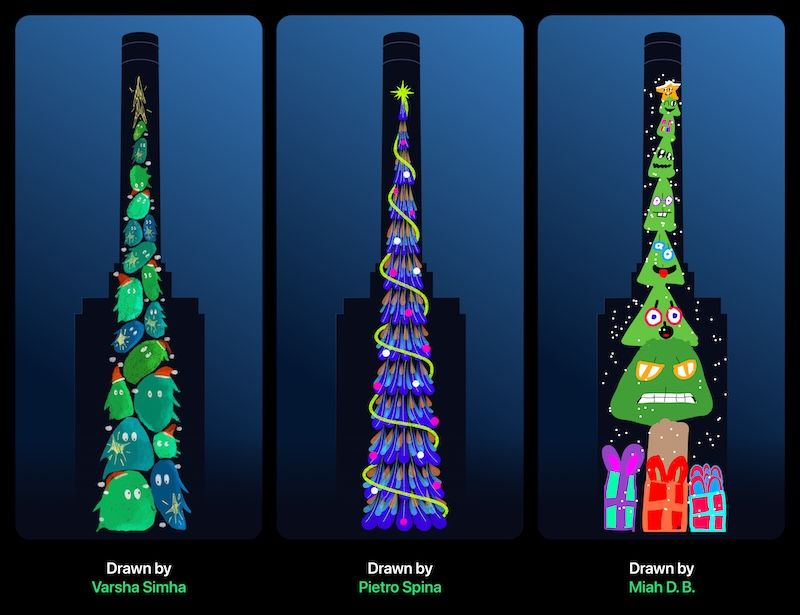 Appleb iPad holiday design projection winning trees