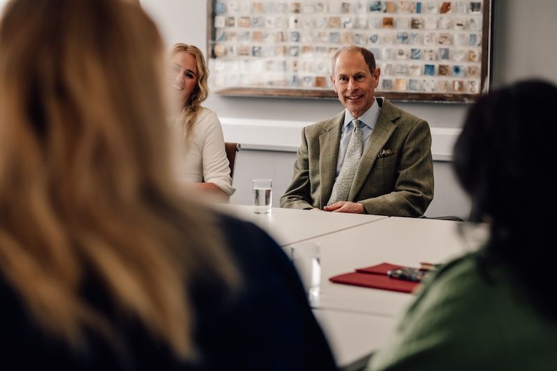 The Duke of Edinburgh takes part in UCA's Creative Economy Roundtable during his visit to University for the Creative Arts (UCA) to celebrate 170 years and meet its next generation of creatives